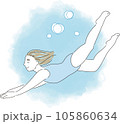 スイミングする女性 105860634