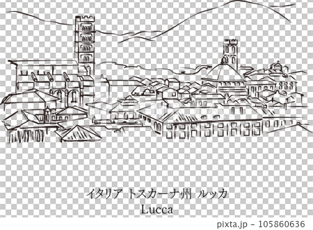 Tuscan townscape sketch Tuscan townscape sketch 105860636