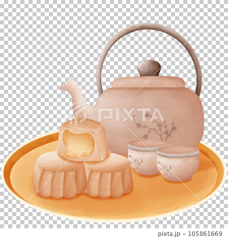 Teapot and mooncakes Teapot and mooncakes 105861669