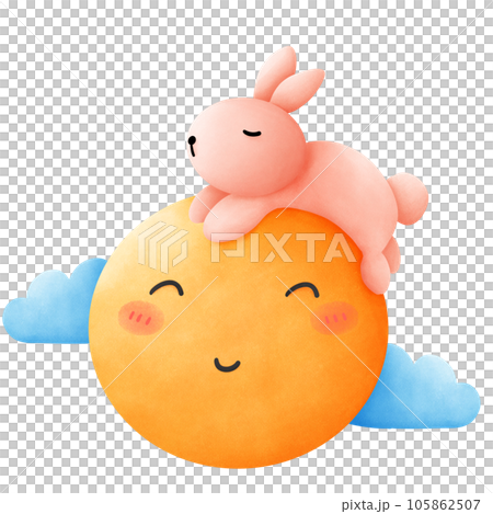 The rabbit sleeps on the moon. 105862507