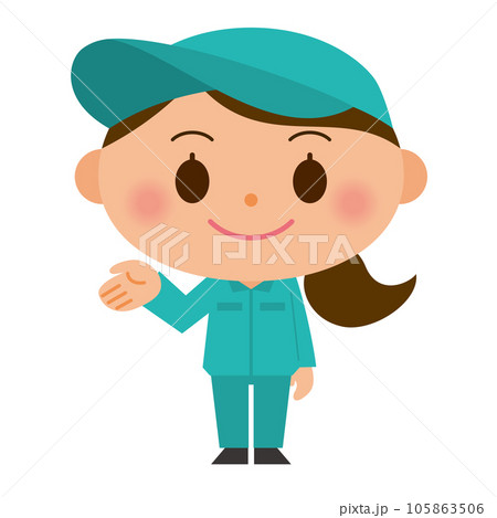 案内する作業着を着た女性 105863506