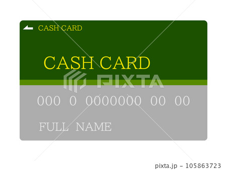 銀行口座に現金の引き出しや預金に使うキャッシュカード 105863723