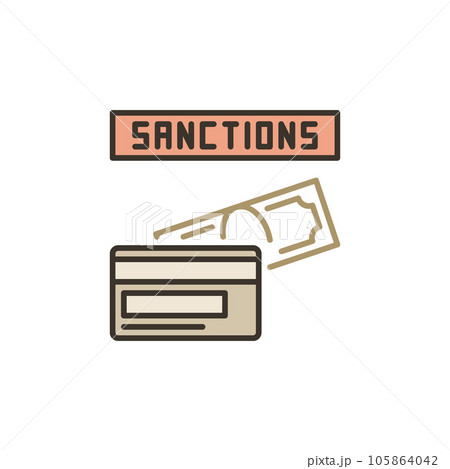 Money and Sanctions vector concept colored icon or symbol 105864042