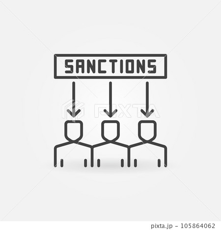 People in Sanctions vector concept linear icon or sign People in Sanctions vector concept linear icon or sign 105864062