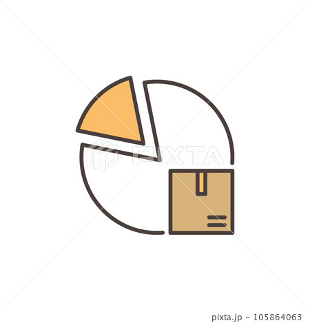 Pie Chart and Box vector Inventory Control concept colored icon 105864063