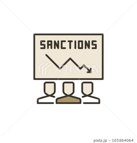 Political or Economic Penalties vector concept colored icon or sign Political or Economic Penalties vector concept colored icon or sign 105864064