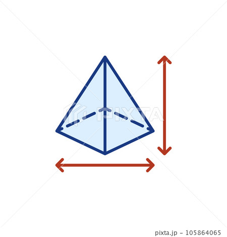 Pyramid Dimensions vector concept colored icon or symbol 105864065