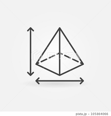 Pyramid Dimensions vector concept outline icon or sign 105864066