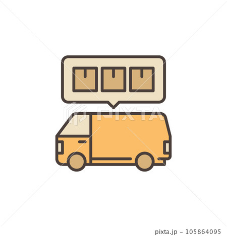 Van and Speech Bubble vector Delivery concept colored icon 105864095