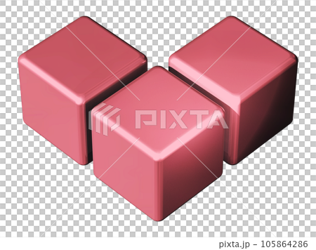 Three-dimensional (3D) "3Cubes/three cubes" red, red 105864286