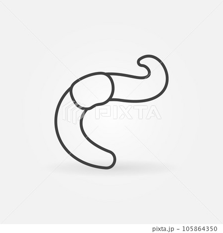 Worm outline vector concept cute icon or sign Worm outline vector concept cute icon or sign 105864350