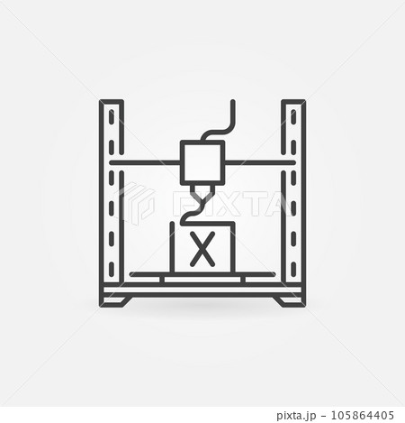 3D Printing vector 3d-printer concept icon in outline style 3D Printing vector 3d-printer concept icon in outline style 105864405