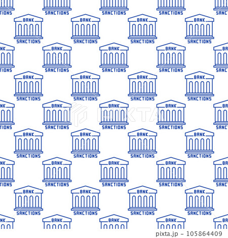 Bank Sanctions vector Economic and Finance minimal seamless pattern 105864409