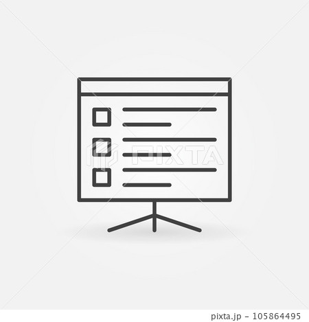 Screen for presentations vector concept outline icon 105864495