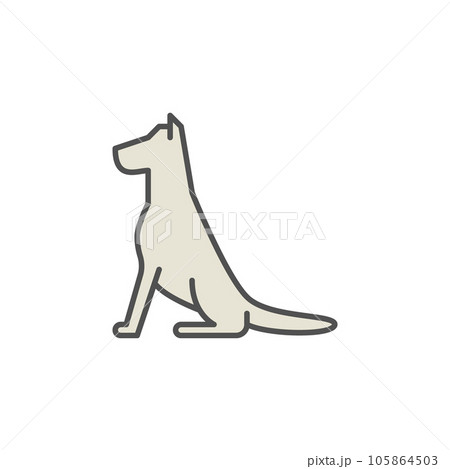 Sitting dog colorful icon 105864503