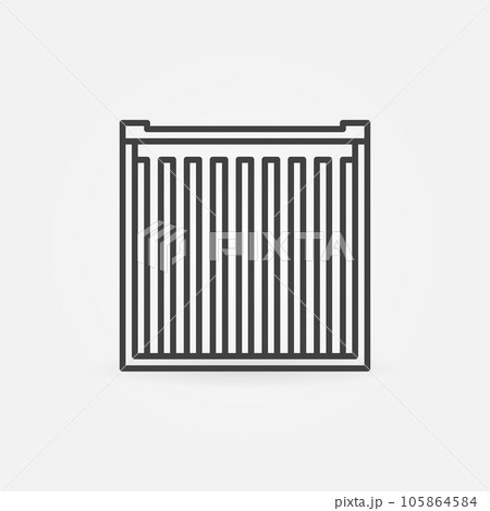 Shipping Container vector concept linear icon - Back View Shipping Container vector concept linear icon - Back View 105864584