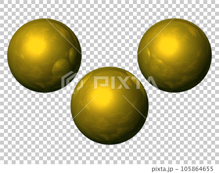 三維（3D）《3Ball/三球體/球》金色、金色 105864655