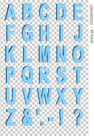 3D Font Pack 1 [Alphabet/cap/three-dimensional letters/alphabet] blue, blue 105864987