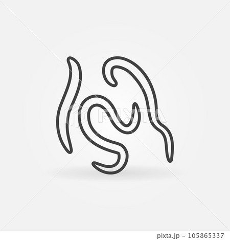 Nematodes vector thin line concept icon or sign Nematodes vector thin line concept icon or sign 105865337