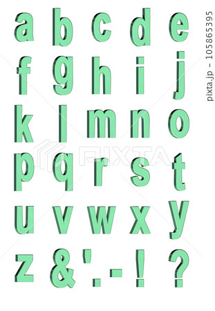 3D Font Pack 1［Alphabet/sml/立体文字/アルファベット］グリーン,緑 105865395