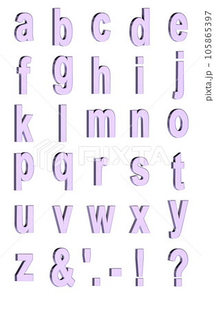 3D Font Pack 1［Alphabet/sml/立体文字/アルファベット］パープル,紫 105865397