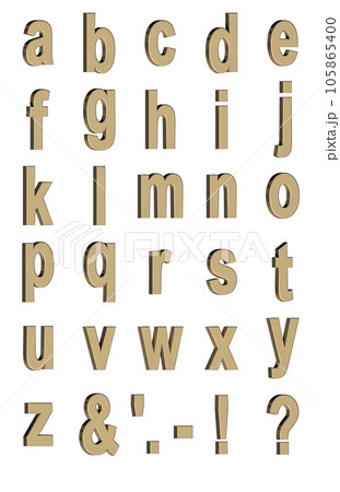 3D Font Pack 1［Alphabet/sml/立体文字/アルファベット］ゴールド,金 105865400