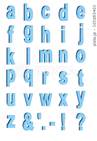 3D Font Pack 1［Alphabet/sml/立体文字/アルファベット］ブルー,青 105865401