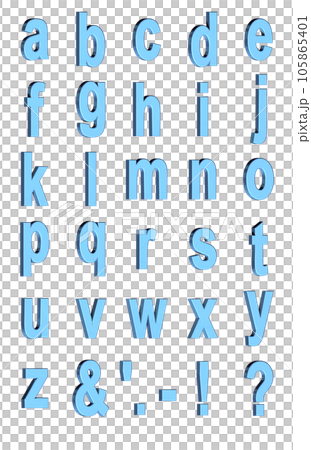 3D Font Pack 1［Alphabet/sml/立体文字/アルファベット］ブルー,青 105865401