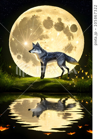 canvas adorned with shimmering stars fireflies twinkle like miniature 105867322