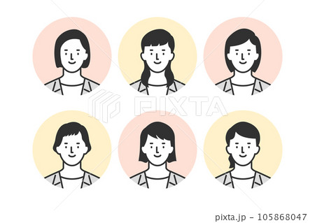 女性ビジネスマンのアバターアイコンイラストセット 105868047