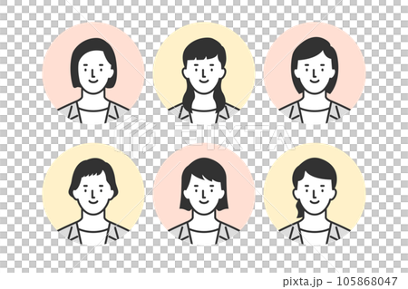 女性ビジネスマンのアバターアイコンイラストセット 105868047