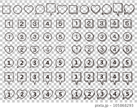 數字圖標的矢量插圖集 數字圖標的矢量插圖集 105868293