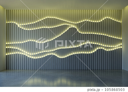 Unique decorative wall panel interior design, 3d illustration render Unique decorative wall panel interior design, 3d illustration render 105868503