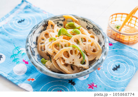 蓮根とピーマンのキンピラ 蓮根とピーマンのキンピラ 105868774