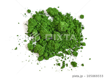 Chromium III oxide or chromia on white background Chromium III oxide or chromia on white background 105869333