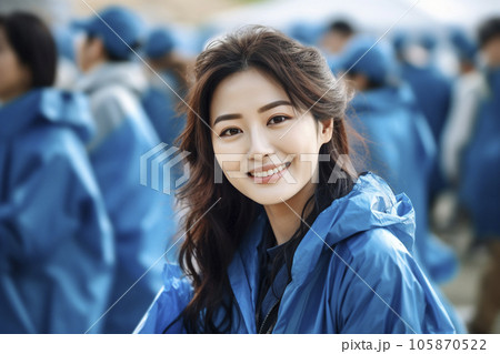 ボランティア活動をする日本人女性「AI生成画像」 105870522