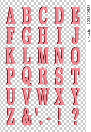 3D Font Pack 2［Alphabet/cap/立体文字/アルファベット］レッド,赤 105870922