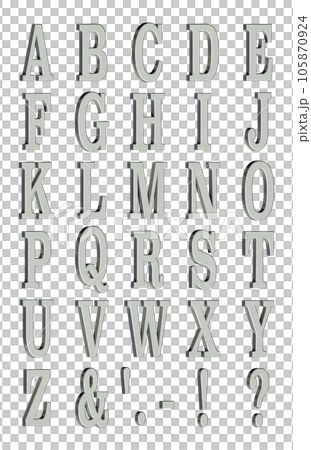3D Font Pack 2 [Alphabet/cap/three-dimensional letters/alphabet] Silver, Silver 105870924