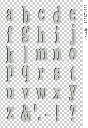 3D Font Pack 2［Alphabet/sml/立体文字/アルファベット］シルバー,銀 105871421