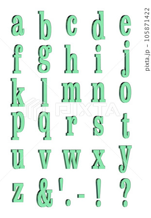 3D Font Pack 2［Alphabet/sml/立体文字/アルファベット］グリーン,緑 105871422