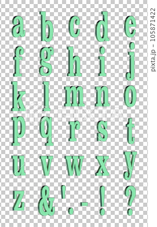 3D Font Pack 2［Alphabet/sml/立体文字/アルファベット］グリーン,緑 105871422