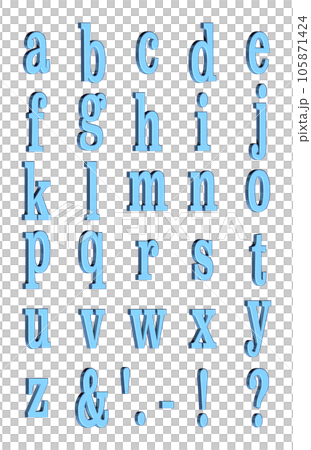 3D Font Pack 2 [Alphabet/sml/three-dimensional letters/alphabet] blue, blue 105871424