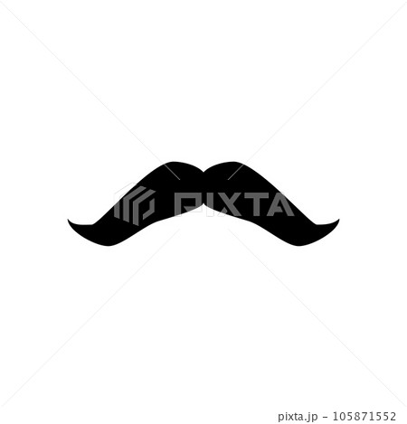 Black silhouette mustache facial hair style, the hungarian moustache, decorative fake whisker vector isolated element Black silhouette mustache facial hair style, the hungarian moustache, decorative fake whisker vector isolated element 105871552