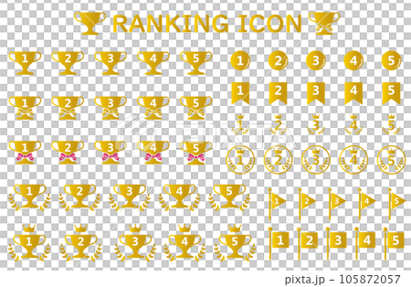 Vector illustration set of ranking and number icons 105872057