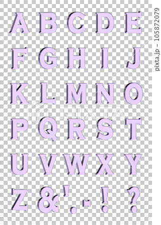 3D Font Pack 3 [Alphabet/sml/three-dimensional letters/alphabet] Purple, Purple 105872079