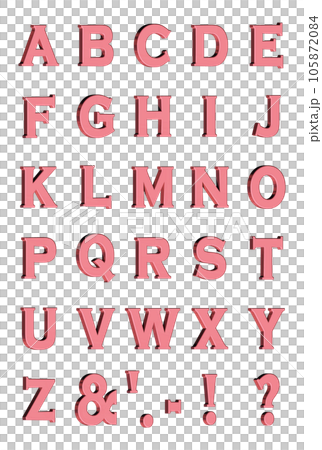 3D Font Pack 3［Alphabet/sml/立体文字/アルファベット］レッド,赤 105872084