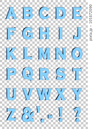 3D Font Pack 3［Alphabet/sml/立体文字/アルファベット］ブルー,青 105872090