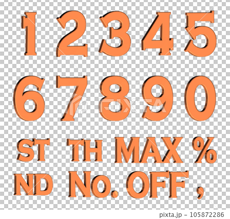 3D字體包3【數字/立體字符/數字】橙色、橙色 105872286