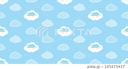 cat seamless pattern kitten cloud polka dot striped checked vector pet cartoon gift wrapping paper repeat background scarf isolated animal tile wallpaper illustration doodle design 105873437