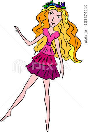Vector fashion girl portrait. 105874319